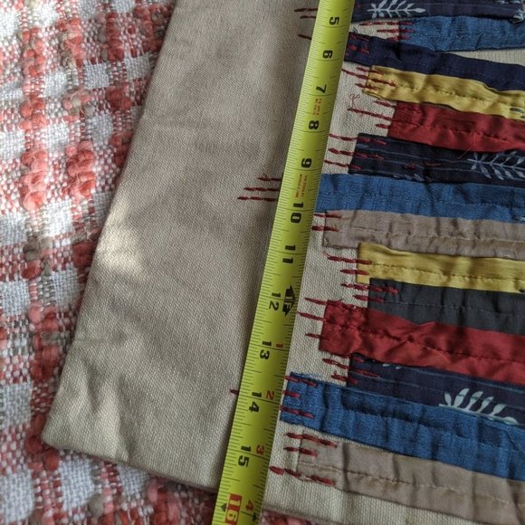 World Market Embroidered Patchwork Square Throw Pillow Cover - Picture 5 of 5